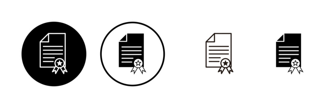 License icons set. Approved or Certified Medal Icon