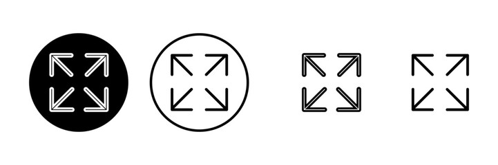 Fullscreen Icons set. Expand to full screen icon for apps and websites. Fullscreen sign icon. Arrows symbol