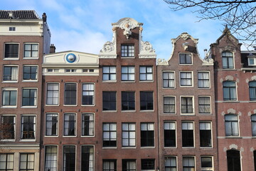 Amsterdam Singel Canal House Facades, Netherlands