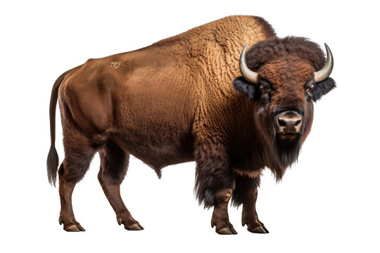 bison PNG isolated on white transparent background