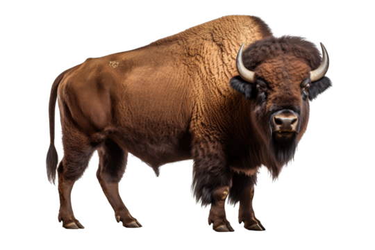bison PNG isolated on white transparent background