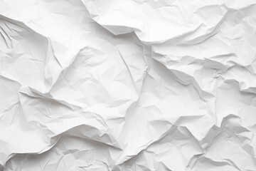 Obraz premium A crumpled piece of paper, white crumpled paper texture background, Generative AI