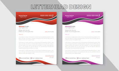 Vector letterhead design template Creative, simple and minimalist.