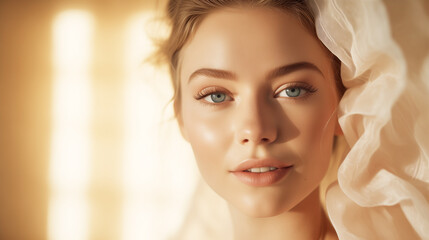 portrait of beautiful bride, ai generated