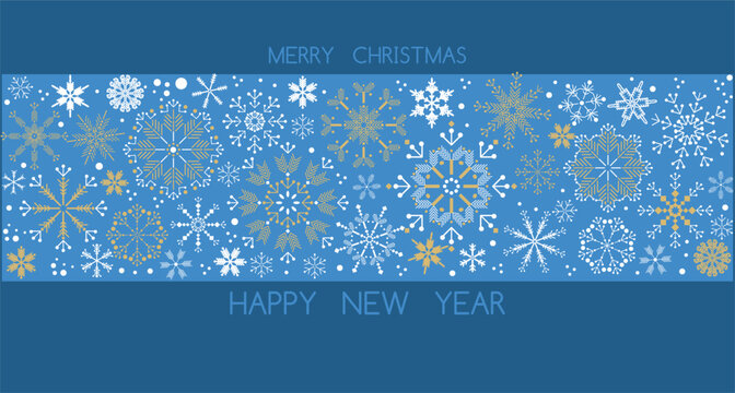 Merry Christmas and Happy New Year holiday design Snowflakes template  background for home decor, christmas market, cover, greeting card,  business card gift element Vector icon flat illustration