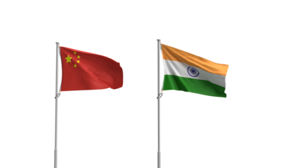 China india flag white isolated background wallpaper dicut country international state sign conflict government chinese republic india boundary economy business import export war military world earth 
