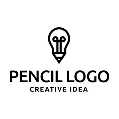 pencil vector illustration icon and logo of education on white background