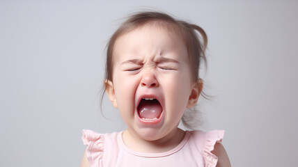 an adorable baby girl crying