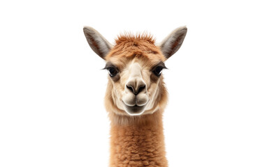 Vicuna animal isolated on a transparent background.