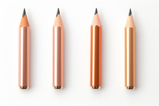a group of three pencils sitting next to each other
