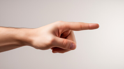 male hand touching or pointing to something