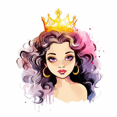  Beautiful princess watercolor paint 