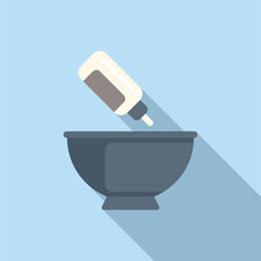 Hair coloring icon flat vector. Salon wash process. Bowl brush