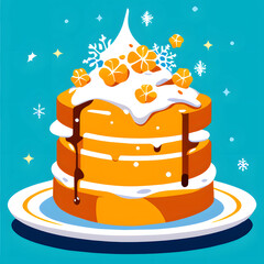 illustration of a christmas cake 