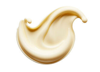 White condensed milk, Mayonnaise drop and splash isolated on transparent background