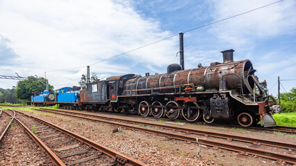 Fototapeta na wymiar Steam Train Locomotive Engine History Grave Yard