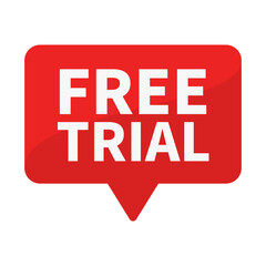 Free Trial In Red Rectangle Shape For Promotion Business Marketing Social Media Information
