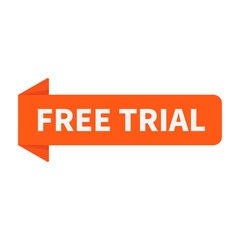Free Trial In Orange Rectangle Shape For Promotion Business Marketing Social Media Information
