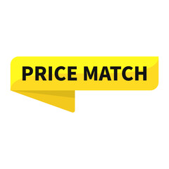 Price Match In Yellow Rectangle Ribbon Shape For Sale Promotion Business Marketing Information Social Media
