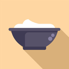 Coloring cream bowl icon flat vector. Color step. Trend lady basin