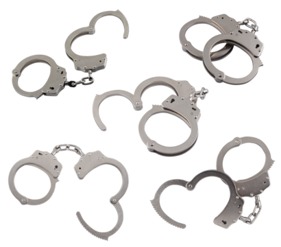 Metal handcuffs isolated on white background