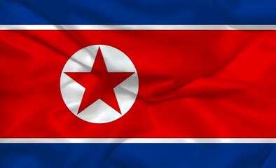 North Korea 3d background flag