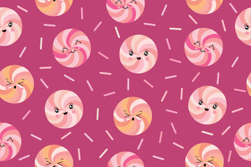 Seamless pattern. made of colorful lollipops. Vector illustration 