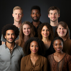 Group of men and women of different nationalities generated AI