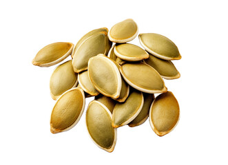 Image of pile of pumpkin seeds isolated on transparent background