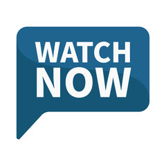 Watch Now In Blue Rectangle Shape For Promotion Business Marketing Information Social Media
