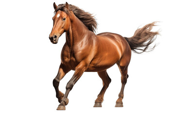 a horse in running  PNG isolated on white transparent background