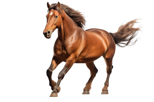 a horse in running  PNG isolated on white transparent background