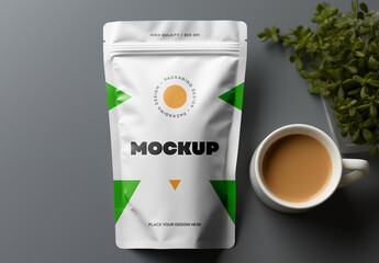 Stand Up Plastic Pouch Mockup Generated With AI