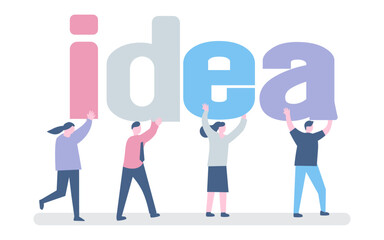 vector flat design illustration of business people team