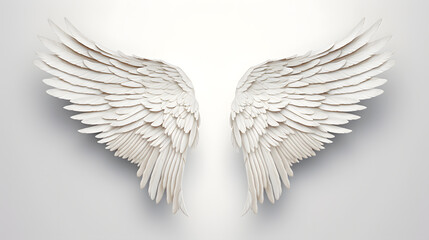 Obraz premium White Angel wings isolated on white background
