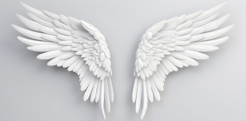 Obraz premium White Angel wings isolated on white background