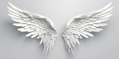 Obraz premium White Angel wings isolated on white background