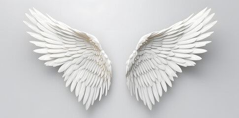 Obraz premium White Angel wings isolated on white background