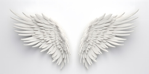 White Angel wings isolated on white background