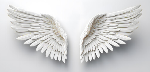 White Angel wings isolated on white background