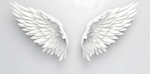 Obraz premium White Angel wings isolated on white background