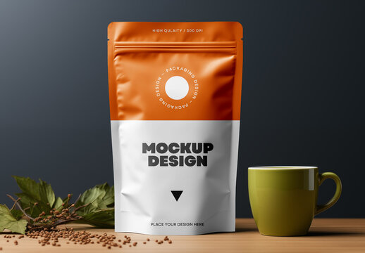Stand Up Plastic Pouch Mockup Generated With AI