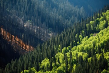 Forests Contrast Vibrant Green Vs Ravaged By Wildfire