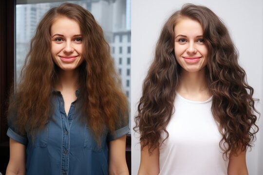 Treatment Of Unruly Curly Hair Before And After Photos