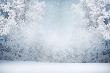 New Years Winter Background With Snowcovered Trees. Сoncept Winter Wonderland, Snowy Scenery, Festive Backdrop, Winter Magic