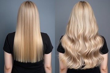 Transformation Of Blonde Hair From The Back