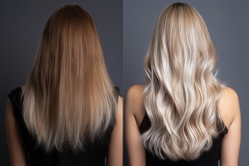 Transformation Of Blonde Hair From The Back