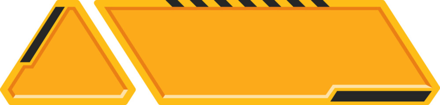 Lower third infographic template, Industrial warning label sign