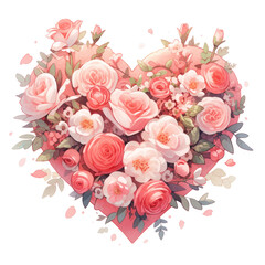 Roses and Petals, Valentine clipart