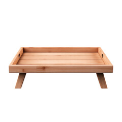 Wooden Bed Tray. Isolated on transparent background.